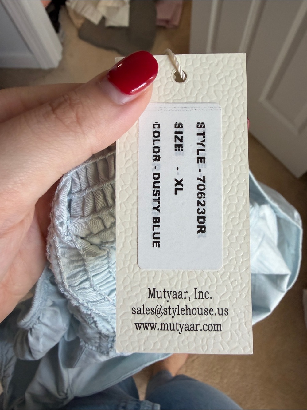 T.J.Maxx Light Blue Puff Sleeve Dress - Picture 5 of 6